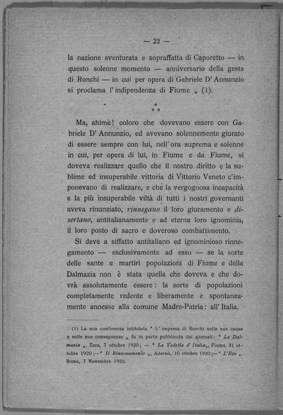 Gabriele D'Annunzio prima e dopo il trattato di Rapallo